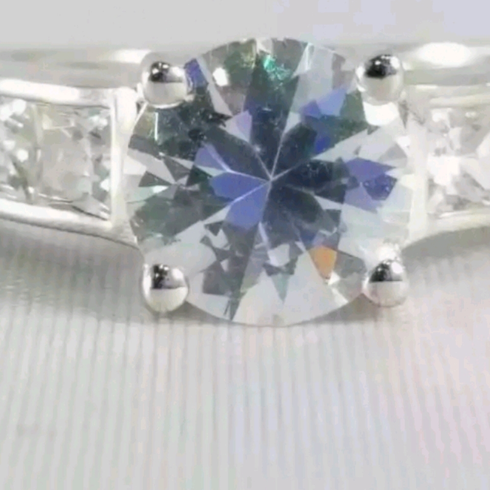 ESTATE 2CT SIMULATED DIAMOND SOLID STERLING RING - Picture 7 of 13